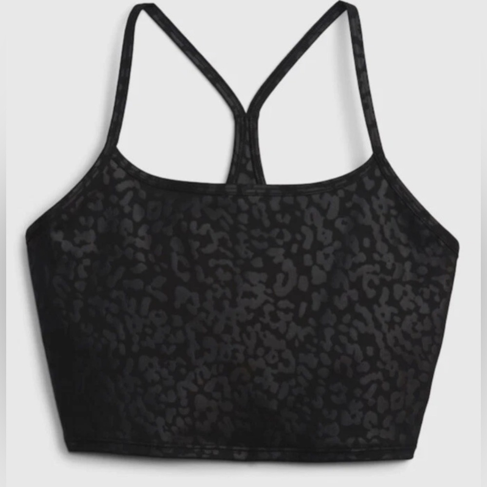 GapFit Black Leopard Sports Bra Smsll